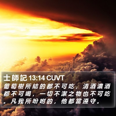 士 師 記 13:14 CUVT Bible Verse Image