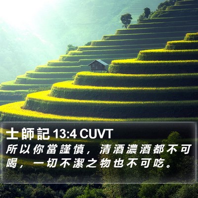士 師 記 13:4 CUVT Bible Verse Image