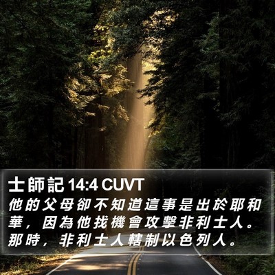 士 師 記 14:4 CUVT Bible Verse Image