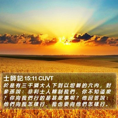 士 師 記 15:11 CUVT Bible Verse Image