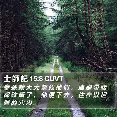 士 師 記 15:8 CUVT Bible Verse Image