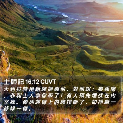 士 師 記 16:12 CUVT Bible Verse Image