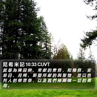 尼 希 米 記 10:33 CUVT Bible Verse Image