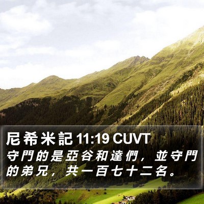 尼 希 米 記 11:19 CUVT Bible Verse Image