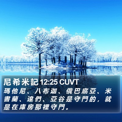 尼 希 米 記 12:25 CUVT Bible Verse Image