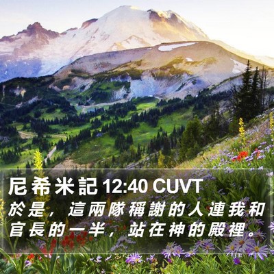 尼 希 米 記 12:40 CUVT Bible Verse Image