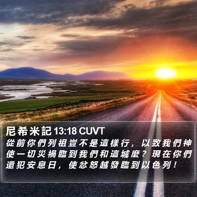 尼 希 米 記 13:18 CUVT Bible Verse Image