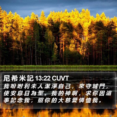 尼 希 米 記 13:22 CUVT Bible Verse Image