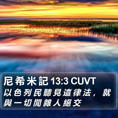 尼 希 米 記 13:3 CUVT Bible Verse Image