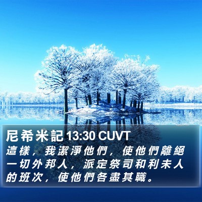 尼 希 米 記 13:30 CUVT Bible Verse Image