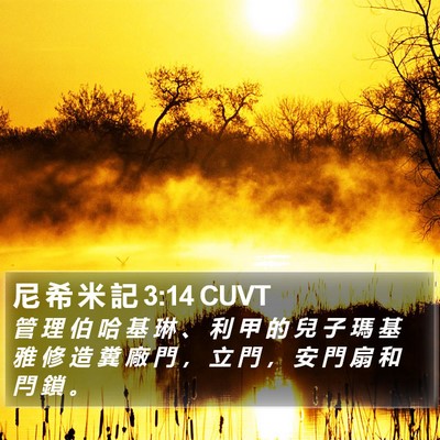 尼 希 米 記 3:14 CUVT Bible Verse Image