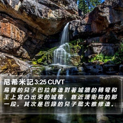 尼 希 米 記 3:25 CUVT Bible Verse Image