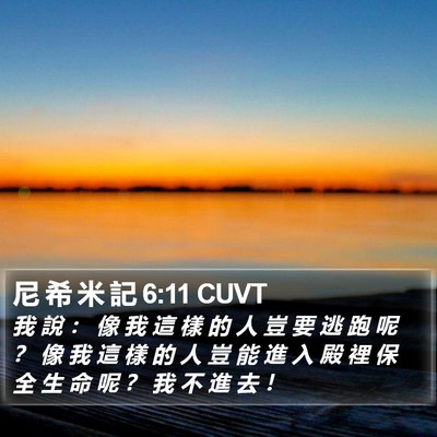 尼 希 米 記 6:11 CUVT Bible Verse Image