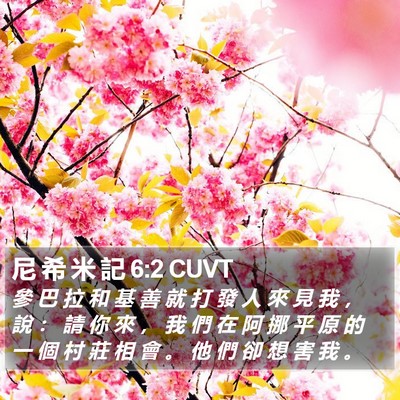 尼 希 米 記 6:2 CUVT Bible Verse Image
