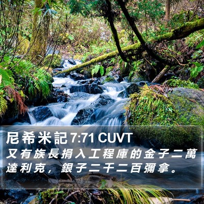 尼 希 米 記 7:71 CUVT Bible Verse Image