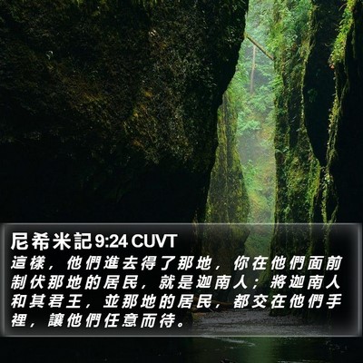 尼 希 米 記 9:24 CUVT Bible Verse Image