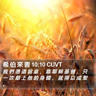 希 伯 來 書 10:10 CUVT Bible Verse Image