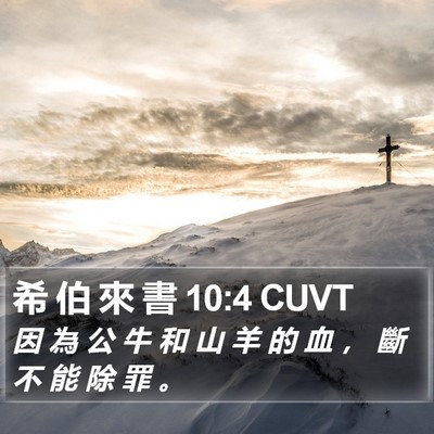 希 伯 來 書 10:4 CUVT Bible Verse Image