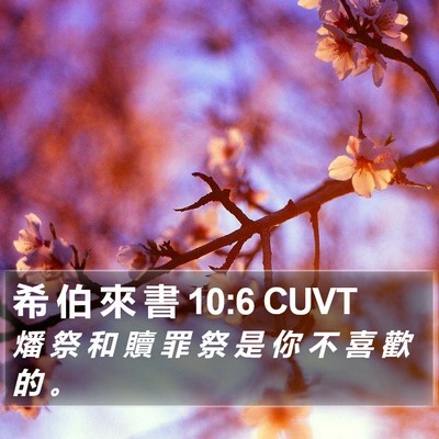 希 伯 來 書 10:6 CUVT Bible Verse Image