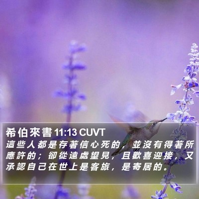 希 伯 來 書 11:13 CUVT Bible Verse Image