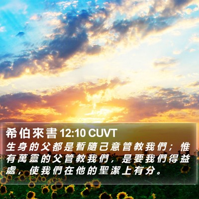 希 伯 來 書 12:10 CUVT Bible Verse Image