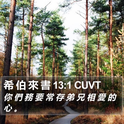 希 伯 來 書 13:1 CUVT Bible Verse Image
