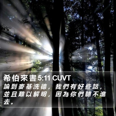 希 伯 來 書 5:11 CUVT Bible Verse Image