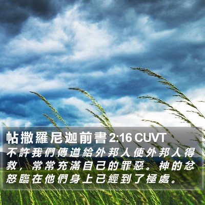 帖 撒 羅 尼 迦 前 書 2:16 CUVT Bible Verse Image