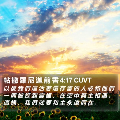 帖 撒 羅 尼 迦 前 書 4:17 CUVT Bible Verse Image