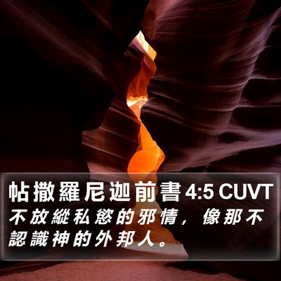 帖 撒 羅 尼 迦 前 書 4:5 CUVT Bible Verse Image
