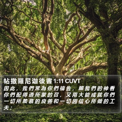 帖 撒 羅 尼 迦 後 書 1:11 CUVT Bible Verse Image