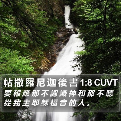 帖 撒 羅 尼 迦 後 書 1:8 CUVT Bible Verse Image