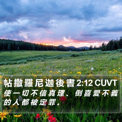 帖 撒 羅 尼 迦 後 書 2:12 CUVT Bible Verse Image
