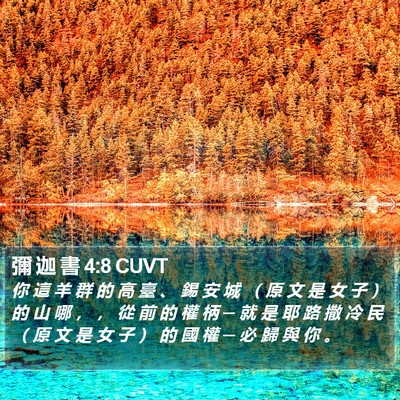 彌 迦 書 4:8 CUVT Bible Verse Image