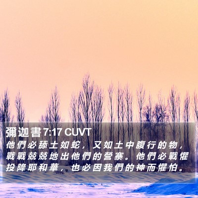彌 迦 書 7:17 CUVT Bible Verse Image