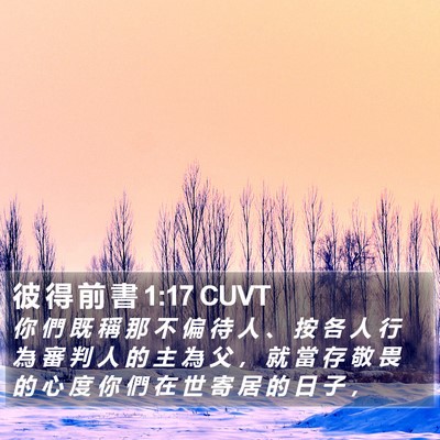 彼 得 前 書 1:17 CUVT Bible Verse Image