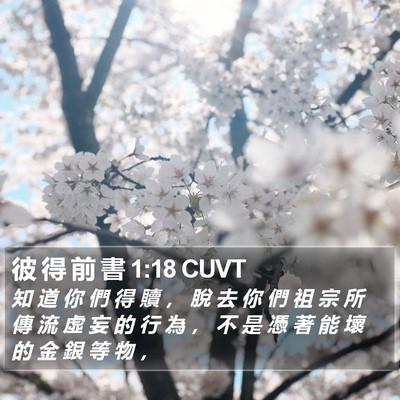 彼 得 前 書 1:18 CUVT Bible Verse Image