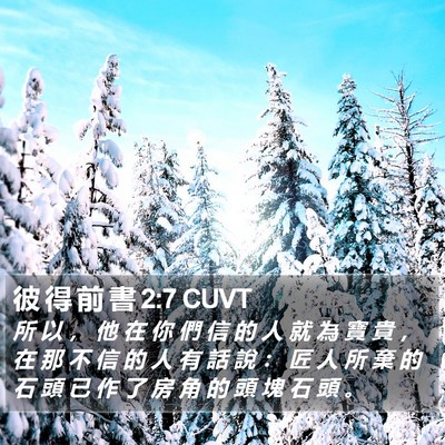 彼 得 前 書 2:7 CUVT Bible Verse Image