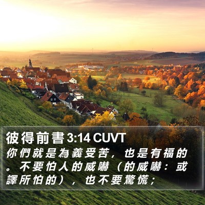 彼 得 前 書 3:14 CUVT Bible Verse Image