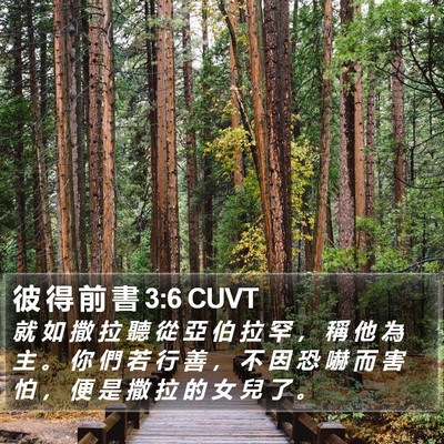 彼 得 前 書 3:6 CUVT Bible Verse Image