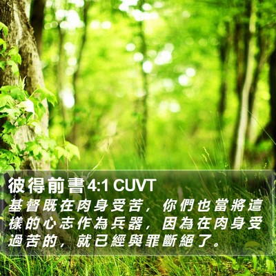 彼 得 前 書 4:1 CUVT Bible Verse Image