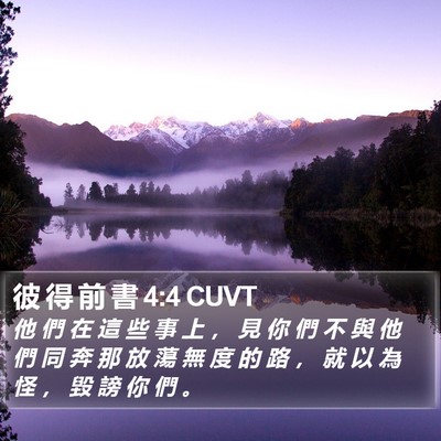 彼 得 前 書 4:4 CUVT Bible Verse Image