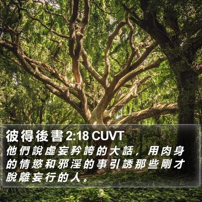 彼 得 後 書 2:18 CUVT Bible Verse Image