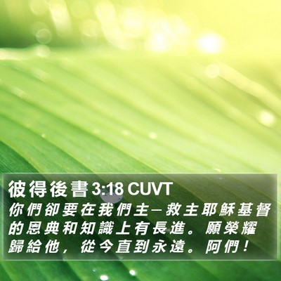 彼 得 後 書 3:18 CUVT Bible Verse Image