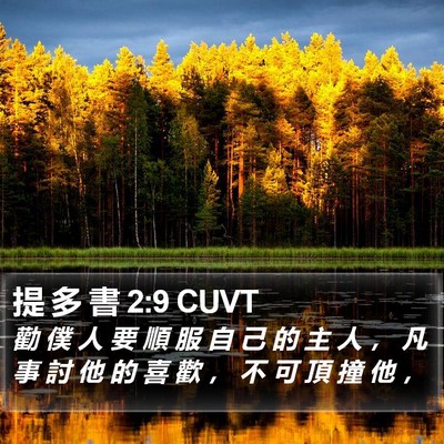 提 多 書 2:9 CUVT Bible Verse Image