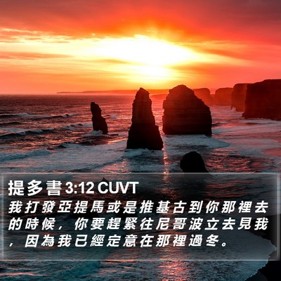 提 多 書 3:12 CUVT Bible Verse Image