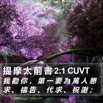 提 摩 太 前 書 2:1 CUVT Bible Verse Image