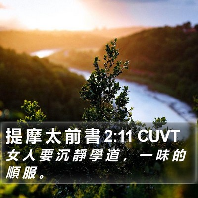 提 摩 太 前 書 2:11 CUVT Bible Verse Image