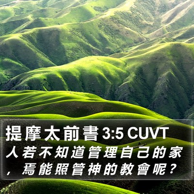 提 摩 太 前 書 3:5 CUVT Bible Verse Image