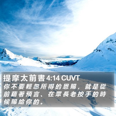 提 摩 太 前 書 4:14 CUVT Bible Verse Image